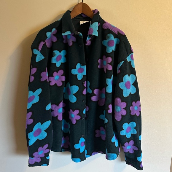 ASOS Jackets & Blazers - ASOS design | retro floral print button down fleece shacket